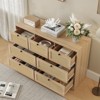 Rattan 7 Drawer Dresser, Farmhouse Modern Dressers & Chests of Drawers, Wooden Storage Organizer for Closet, Living Room, Entryway, Hallway - 3 of 4