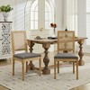 Grungis Linen Armless Kitchen Chair Set of 2,Upholstered Dining Chairs with Square Rattan Backrest for Dining Room,Kitchen - 2 of 4