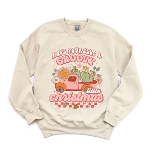 Simply Sage Market Women's Graphic Sweatshirt Groovy Little Christmas Truck - 1 of 4