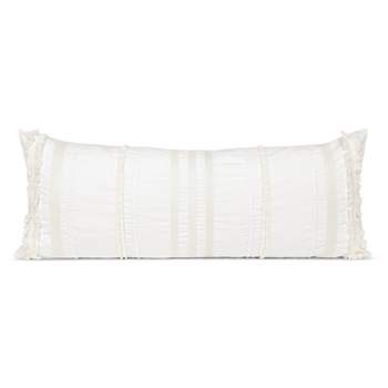 Sweet Jojo Designs Neutral Unisex Body Pillow Cover (Pillow Not Included) 54in.x20in. Boho Geometric Striped Lines Ivory