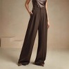 Coolmee Women Wide Leg Pants Elegant High Waisted Business Casual Work Trousers Dressy Pants with Pockets - 3 of 4