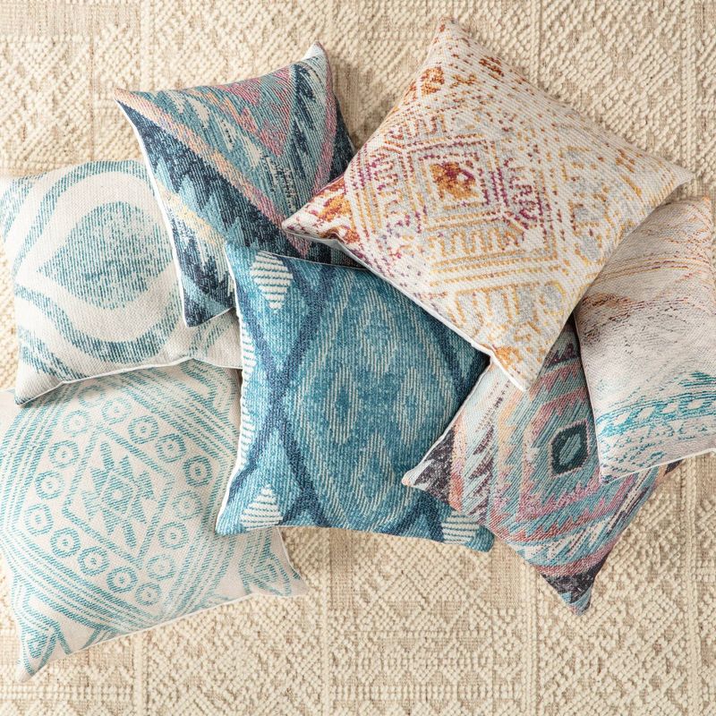 18&#34;x18&#34; Cymbal Indoor/Outdoor Geometric Square Throw Pillow Teal/Cream - Jaipur Living, 6 of 7