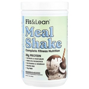 Fit & Lean Meal Shake, Complete Fitness Nutrition, Cookies & Cream, 1 lb (450 g) - 1 of 3
