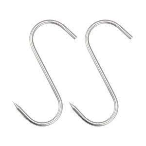 Unique Bargains Chicken Fish Beef Meat Hanging Drying Smoking Processing Stainless Steel S-Hook 2 Pcs - 1 of 3