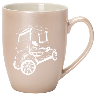 Elanze Designs 10 Ounce Metallic Finish New Bone China Tea Coffee Cup Mug� Precious Pearl Rolling Golf Cart