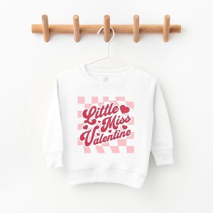 The Juniper Shop Checkered Little Miss Valentine Toddler Graphic Sweatshirt - 1 of 2