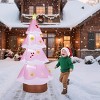 Angel Sar 7.2FT Inflatable Pink Christmas Tree, LED Lighted Blow Up Yard Decoration for Outdoor Lawn Garden Decor - 2 of 4