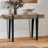 LuxenHome Oak Finish MDF Wood Black Metal Console & Entry Table Brown - 4 of 4