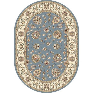 Ancient Garden 57365 Light Blue/Ivory 5.3X7.7 Ov Oval - 1 of 4