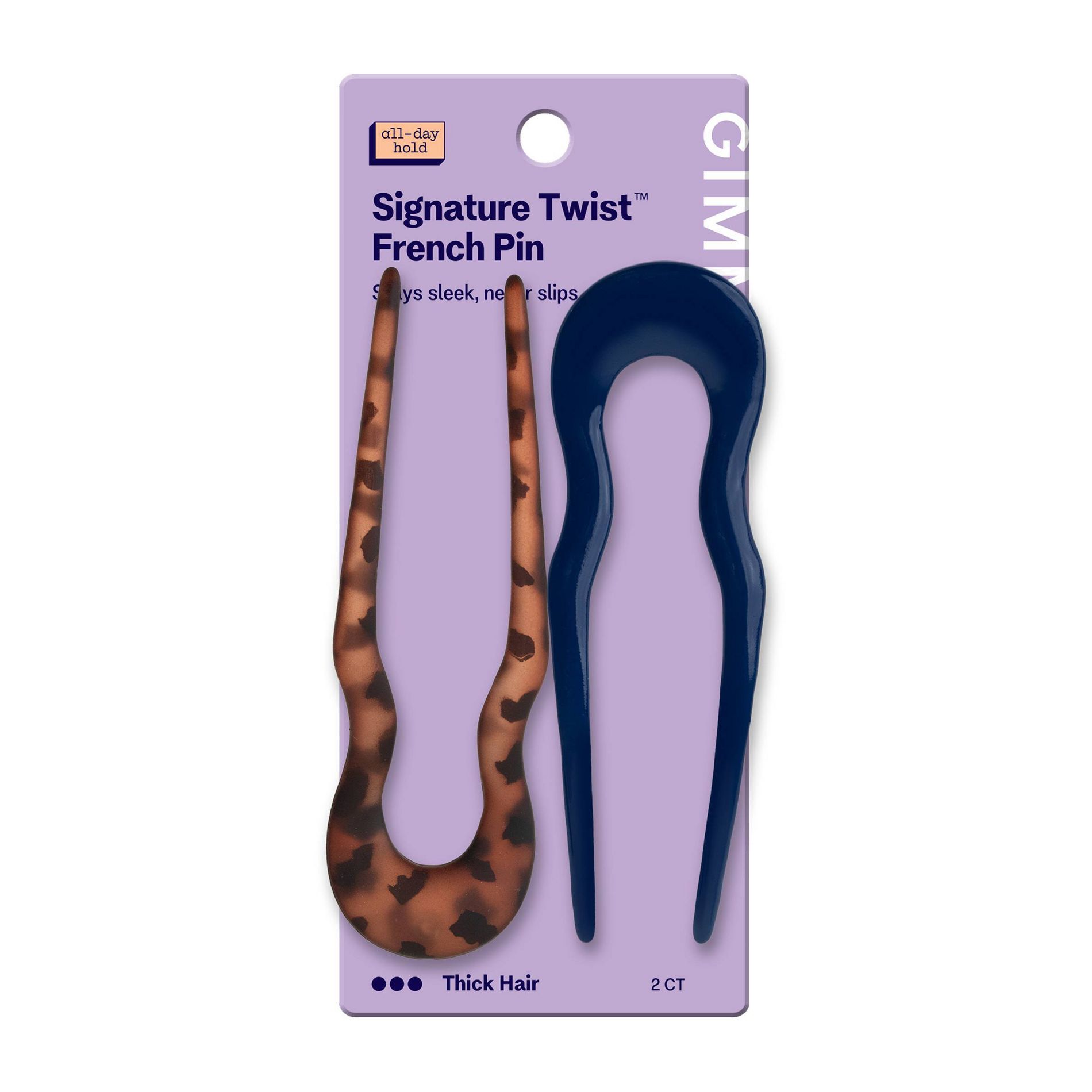 Gimme Beauty Signature Twist French Pin Clip Duo - Thick Hair - 2ct