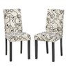 Set of 2 Elly Sophia Parson Dining Chairs Cream/Black - Buylateral: Upholstered High-Back, Rubberwood Legs - 2 of 4
