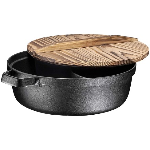 Nutrichef 2-in-1 Pre-seasoned Non-stick Cast Iron Double Dutch Oven And  Skillet Lid : Target