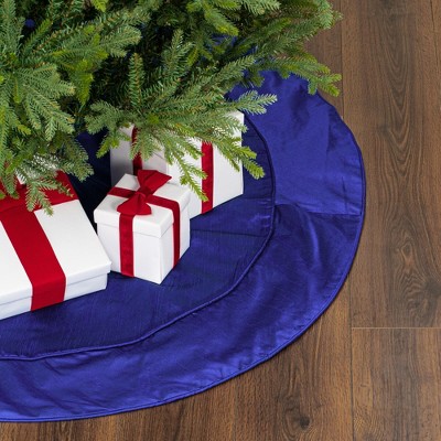 Navy Blue Polyester 54-Inch Christmas Tree Skirt