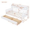 Daybed with Storage Drawers and Bedside Shelves, Solid Wood Sofa Bed for Bedroom or Living Room-Baofuwish - 4 of 4