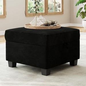 Coucheta 26x26x17 Storage Ottoman Collection - Modular Sectional Foot Rest Stool with Storage, Seat Cube for Living Room, Grey & Black - 1 of 4