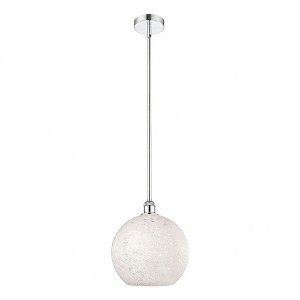 White Mouchette - 1 Light Stem Hung Pendant In Modern Style-13 Inches Tall and 12 Inches Wide - 1 of 1