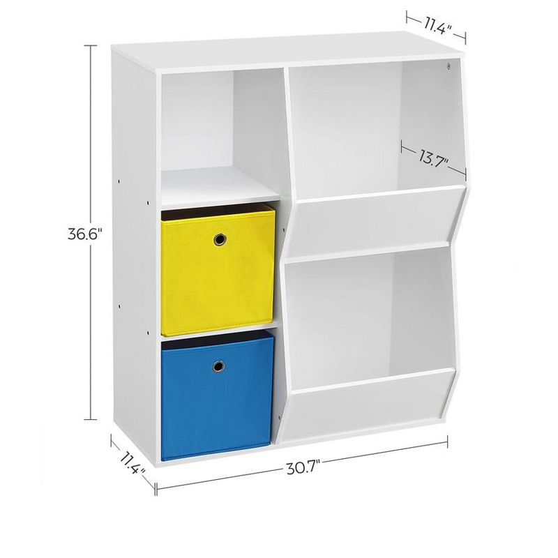 SONGMICS Toy Storage Organizer, with Compartments, Shelves and Fabric Bins, for Kids Room, Playroom, White, 5 of 9