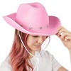 Zodaca Felt Pink Cowgirl Hat for Women and Men, Costume Accessories, 14.8 x 10.6 x 5.9 Inches - 3 of 4
