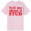 Grease Tell Me About It, Stud Women's Pink Short Sleeve Crew Neck Sleep Shirt - image 3 of 4