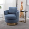 Teddy Swivel Chair With Smooth 360-Degree Golden Metal Swivel Base, Swivel Chairs Accent, Accent Chairs Swivel With Seat Cushion-Cuddlewood - 2 of 4