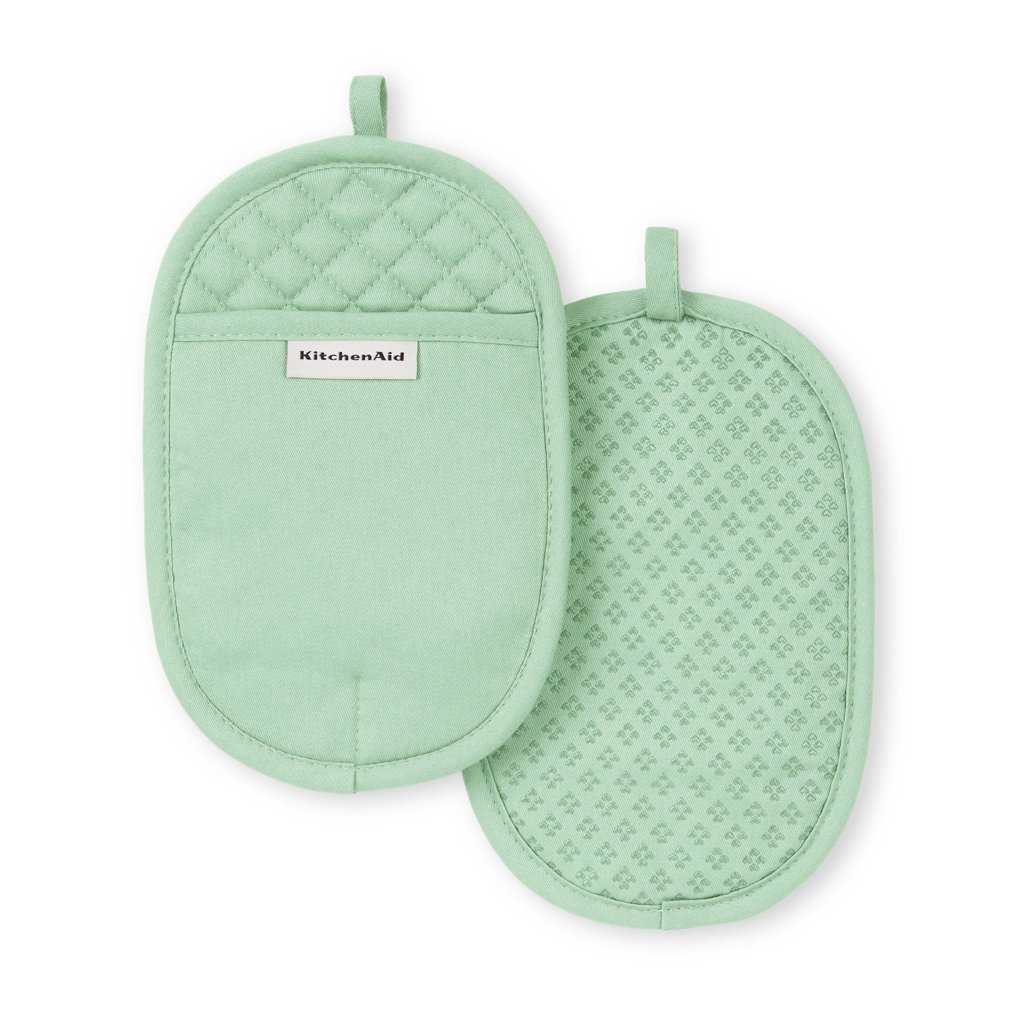 KitchenAid 2pk Cotton Asteroid Pot Holders Light Green