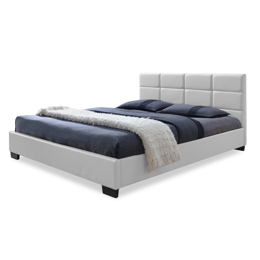Photos - Bed Frame Queen Vivaldi Modern And Contemporary Faux Leather Padded Platform Base Be