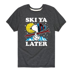 Boys' - Peanuts - Snoopy Ski Ya Later Short Sleeve Graphic T-Shirt - 1 of 4