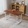 Hrinhom 6-Piece Dining Table With Chairs and Bench,Kitchen Dining Set with Metal Legs - 3 of 4