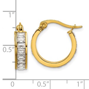 Chisel Stainless Steel Polished Yellow IP-plated with Glass Crystal Hoop Earrings - 1 of 4