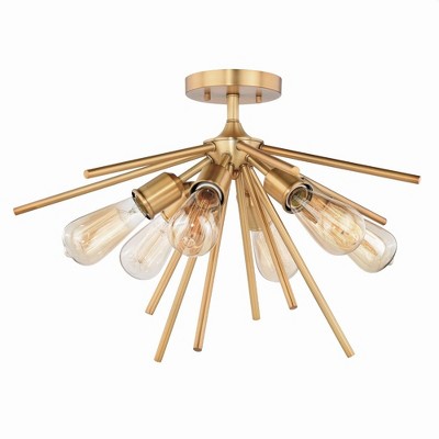 Vaxcel Estelle 6 - Light Flush Mount in  Natural Brass