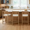 Spruce&Spring Counter Bar Stool with Handwoven Double-faced PVC Backrest, Set of 2 - 2 of 4
