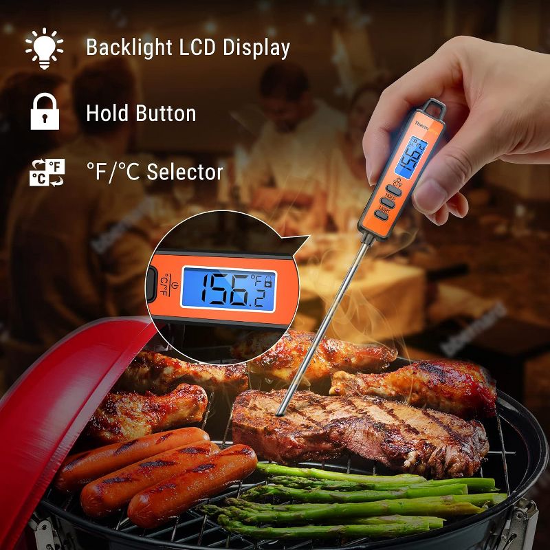 ThermoPro TP01AW Digital Meat Thermometer Long Probe Instant Read Food Cooking Thermometer for Grilling BBQ Smoker Grill Kitchen Thermometer, 2 of 12