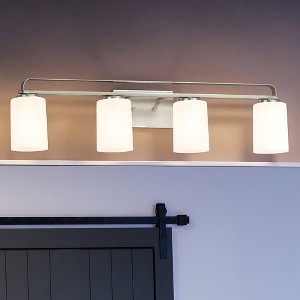 Urban Ambiance Luxury Modern Bath Light 7.625''H x 32.5''W,  Brushed Nickel Finish,  Broome Collection, UHP4107 - 1 of 4