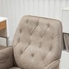 TiramisuBest Light Gray Fabric Office Chair, Tufted, Height Adjustable with Wheels & Padded Armrests - 3 of 4