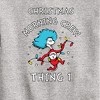 Boys' - The Cat in the Hat - Christmas Morning Crew Thing 1 Graphic Long Sleeve Fleece Sweatshirt - 2 of 4