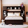 Full Size Storage Platform Bed with 4 Storage Drawers and Cabinet Bookshelf Headboard, No Box Spring Needed-3irtyhousy - 2 of 4