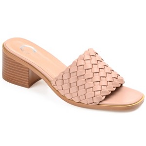 Journee Collection Womens Fylicia Open Toe Mid Stacked Heel Pumps - 1 of 4