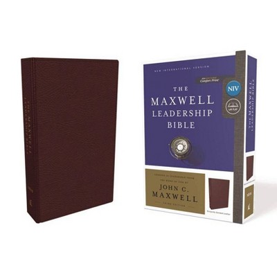 Niv, Maxwell Leadership Bible, 3rd Edition, Premium Bonded Leather, Burgundy, Comfort Print - by  Thomas Nelson (Leather Bound)