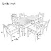 7-Piece Outdoor Dining Set, Acacia Dining Set with Armrest Chairs and Table, Dining Chairs with Wood Frame and Foam Cushions-Coolbibila - 4 of 4