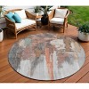 Terra Cotta And Charcoal Abstract Washable Indoor Outdoor Area Rug - 2 of 4