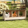 Bencmate Pet Crates and Houses Chicken Coop with Waterproof Roof and 3 Nest Areas for Outdoor Patio Deck Garden, Beige, 33.9"*11.8"*16.1" - 2 of 4