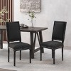 Set of 2 Rustic Dining Chairs with Upholstered Seat and Back,Fluted Wood Legs for Farmhouse Dining Room-Cuddlewood - 2 of 4