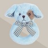Bearington Baby Lil' Waggles, 5.5 Inch Blue Puppy Dog Plush Stuffed Animal, Soft Baby Boy Rattle - 3 of 4