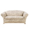 2pc Stretch Pen Pal Loveseat Slipcovers Parchment - Waverly Home: Box Cushion, Zipper Closure, Machine Washable - 2 of 3