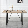 NicBex 55" Modern Rectangle  Dining Table,Kitchen Table with MDF Tabletop and Metal Legs for 4-6 Seaters,Brown - 2 of 4