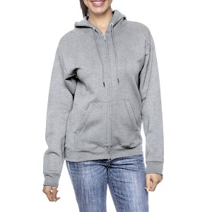 Blue Ice Apparel Women's Loose Fit Fleece-Lined Full-Zip Hoodie - 1 of 4