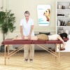 Costway 84" Portable & Foldable Massage Salon Spa Facial Care Tattoo Bed with Carrying Bag Black/Purple/Red - 4 of 4