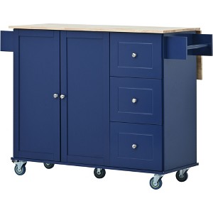NicBex 3 Drawer Rolling Kitchen Island Cart with 1 Cabinet,Kitchen Island on Wheels with Towel Rack and Spice Rack,Island Table for Kitchen - 1 of 4