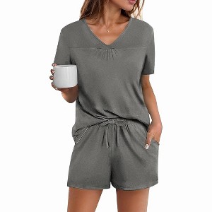 Avidlove Women's Shorts Pajama Set Short Sleeve Sleepwear Nightwear Pjs - 1 of 4