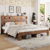 KTMBDW Queen/King Size Bed Frame, Rustic Platform Bed Frame with Wood Headboard and Footboard, Wood Slats Support, No Box Spring Needed, Easy Assembly - 2 of 4